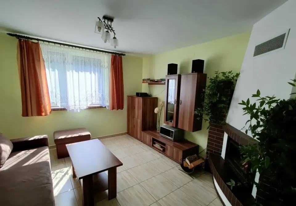 Salon z kominkiem